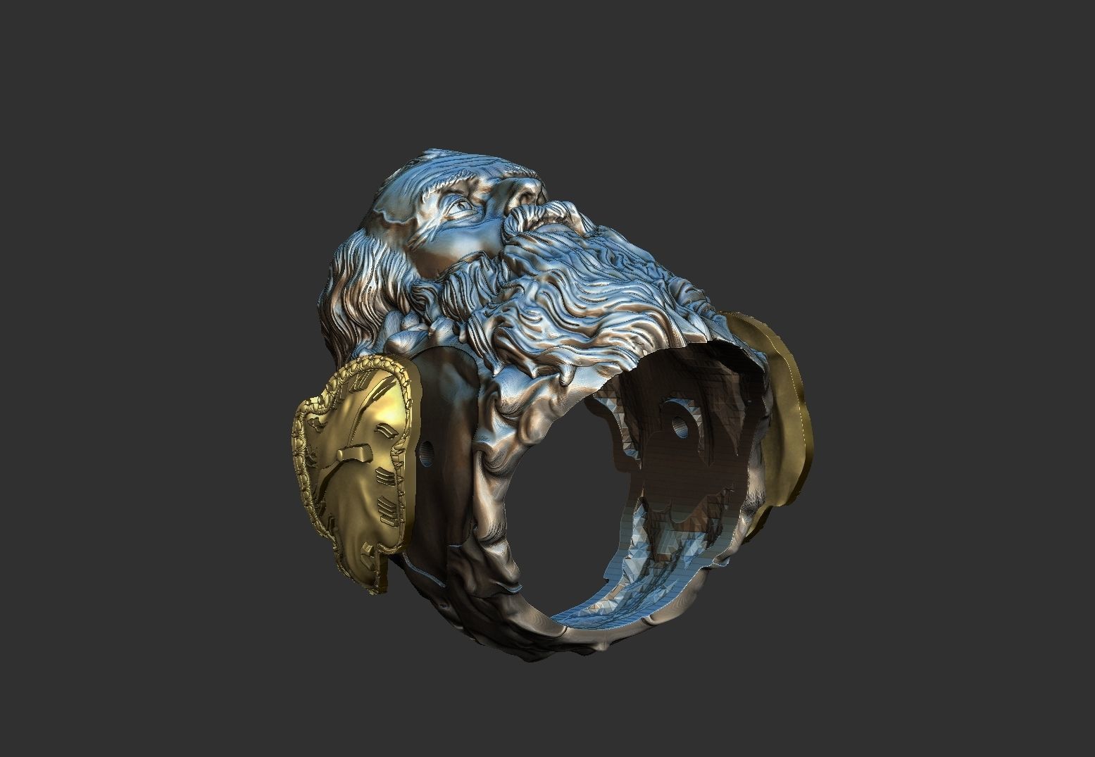 Father Time  ring  3D print model_10