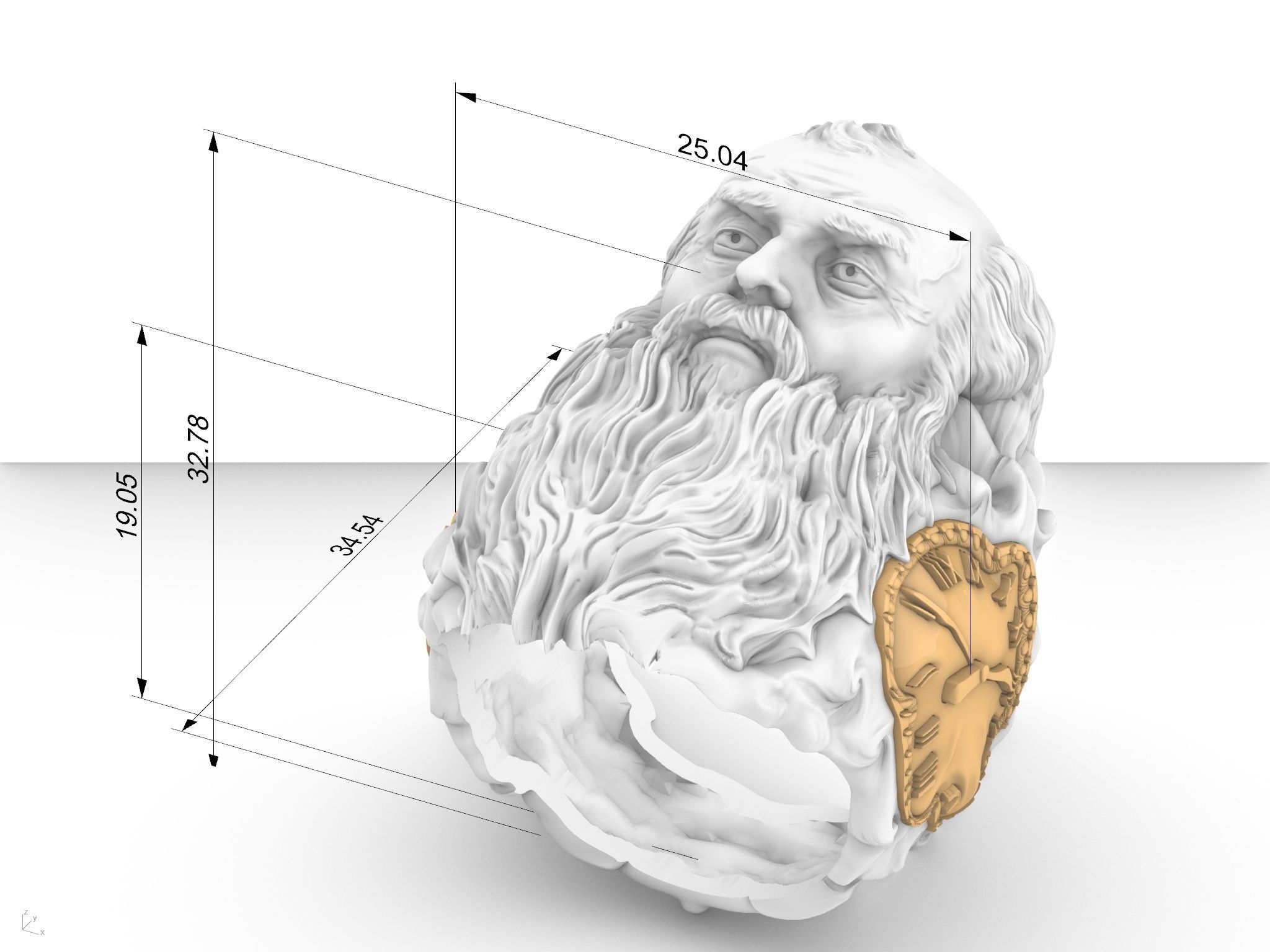 Father Time  ring  3D print model_2