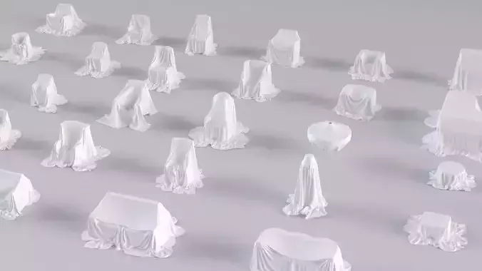 32 Covered Furniture 3D model