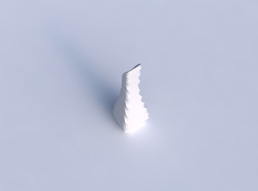 Vase top bent rectangle 2 with sections and twisted lines 3D print model_1