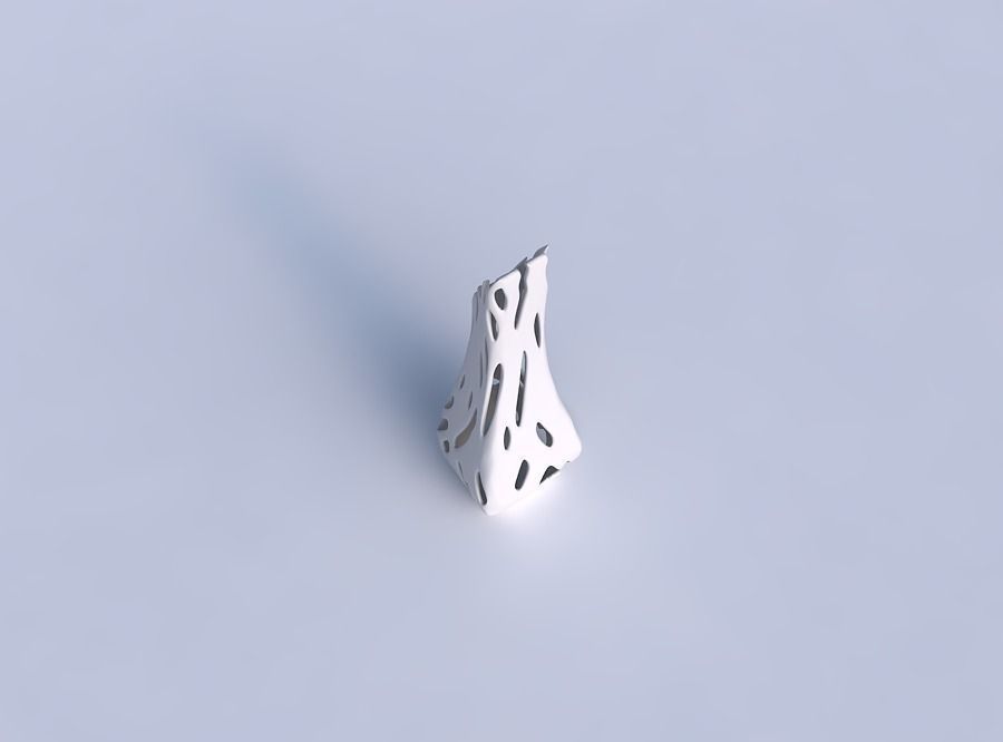 Vase top bent rectangle 2 with smooth cuts 3D print model_1