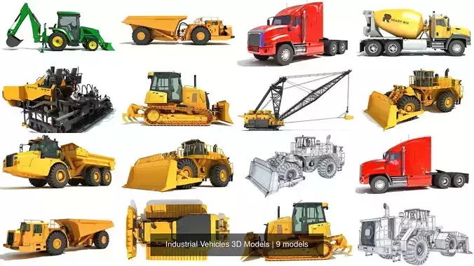 Industrial Vehicles 3D Models 3D Model Collection