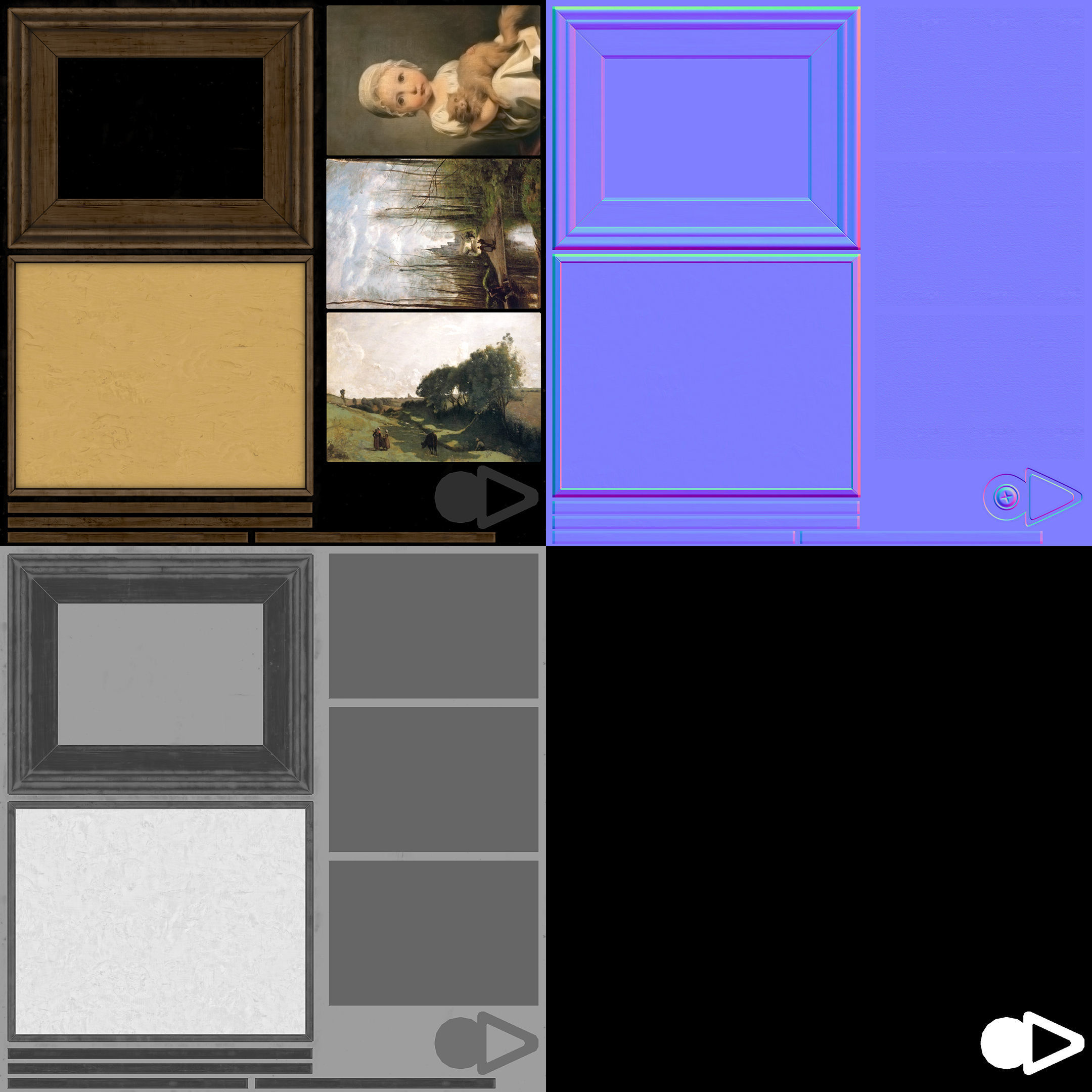 Classic Paintings  Low-poly 3D model_4