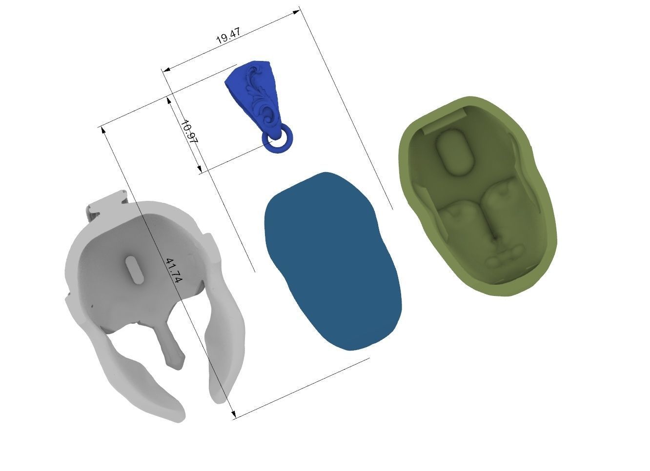 spartan warrior pendant 3D print model_9