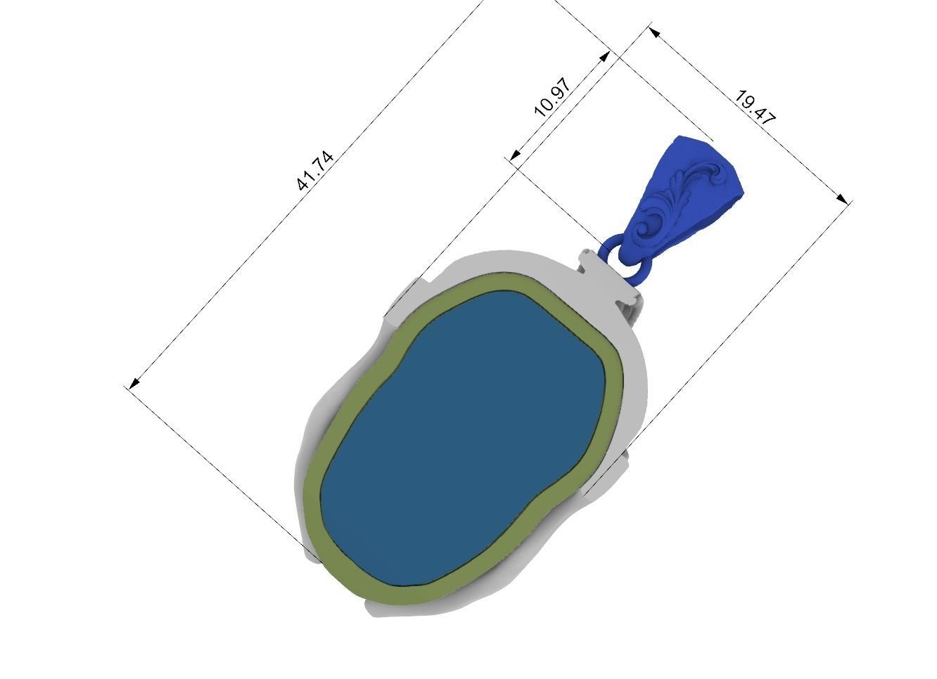 spartan warrior pendant 3D print model_8