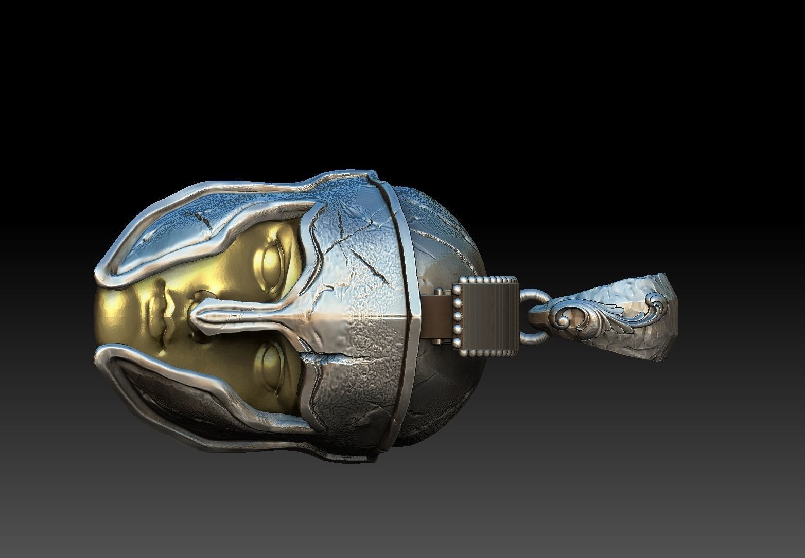spartan warrior pendant 3D print model_5