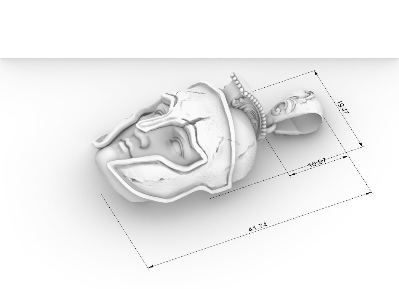 spartan warrior pendant 3D print model_7