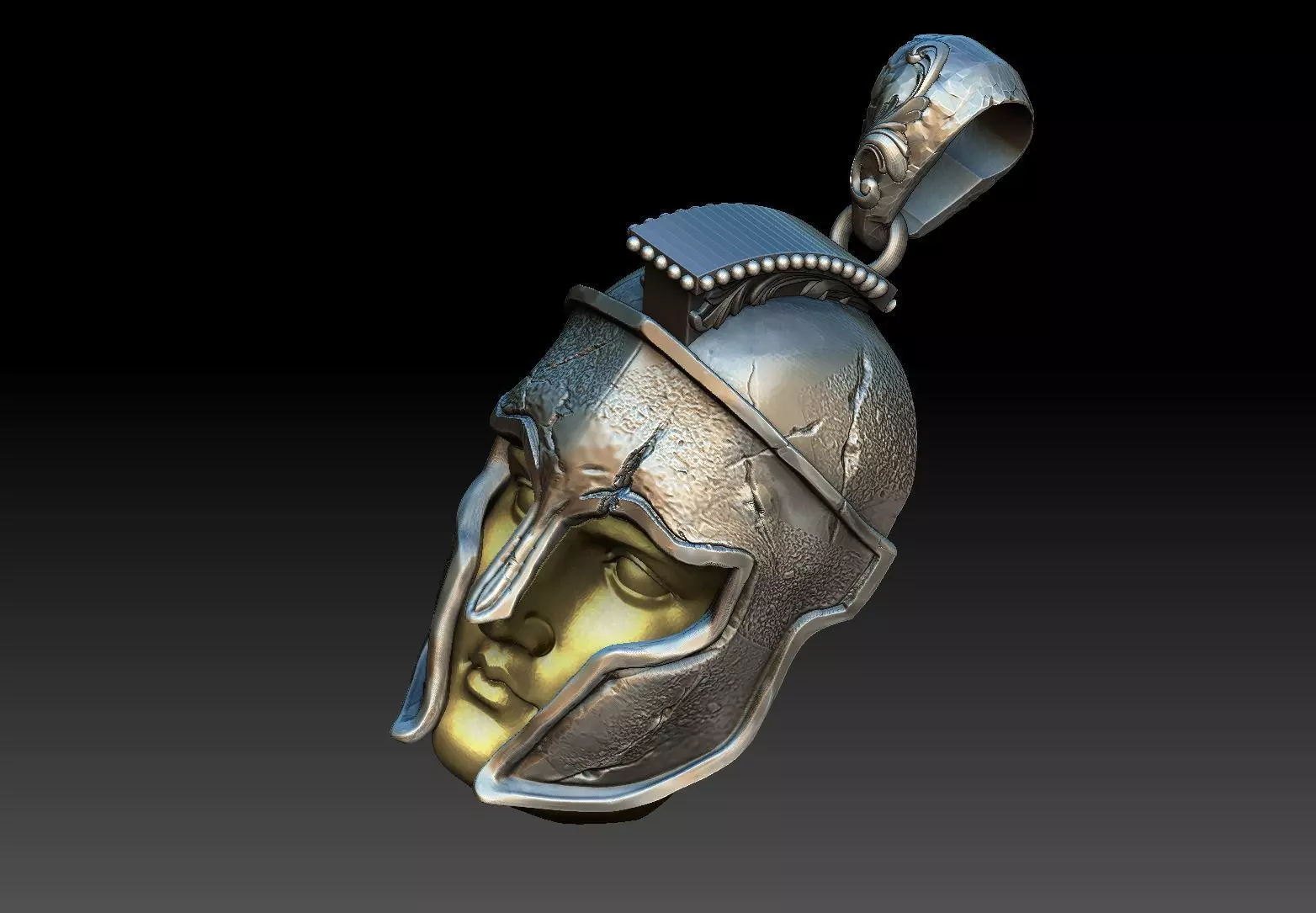 spartan warrior pendant 3D print model_0