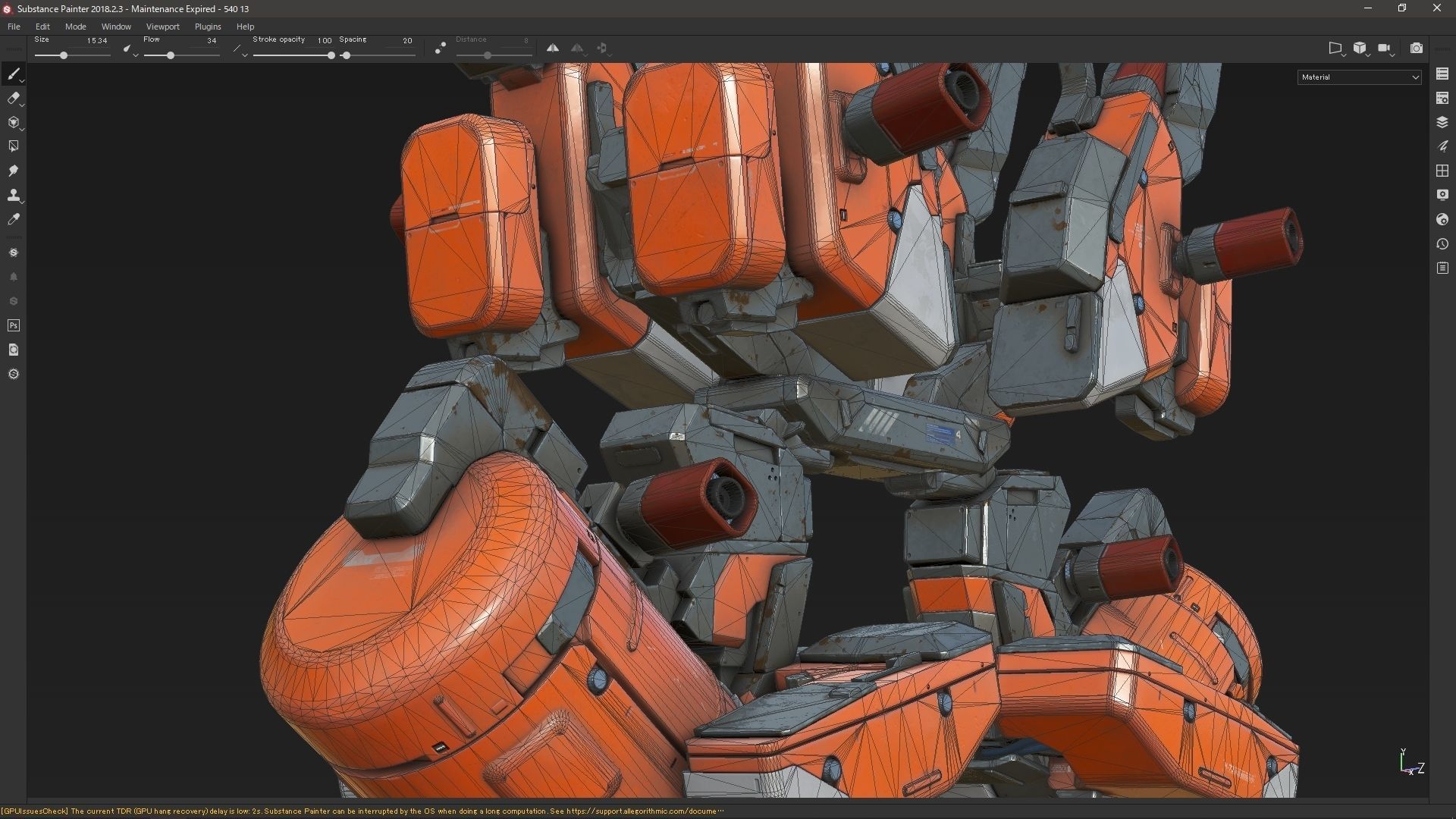 scifi-model540 orange robot 3D model_5