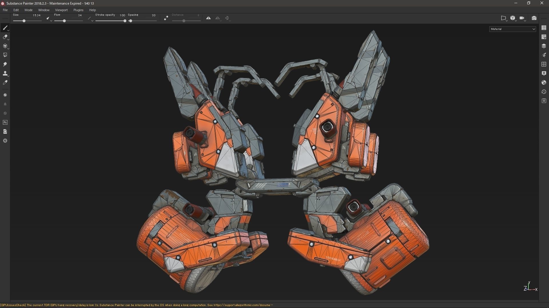 scifi-model540 orange robot 3D model_1