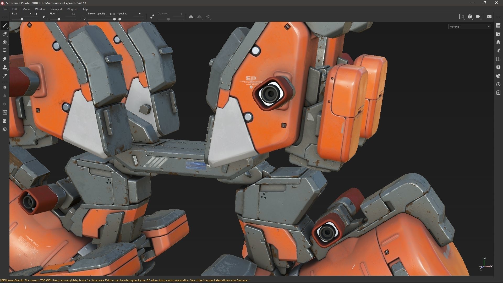 scifi-model540 orange robot 3D model_3