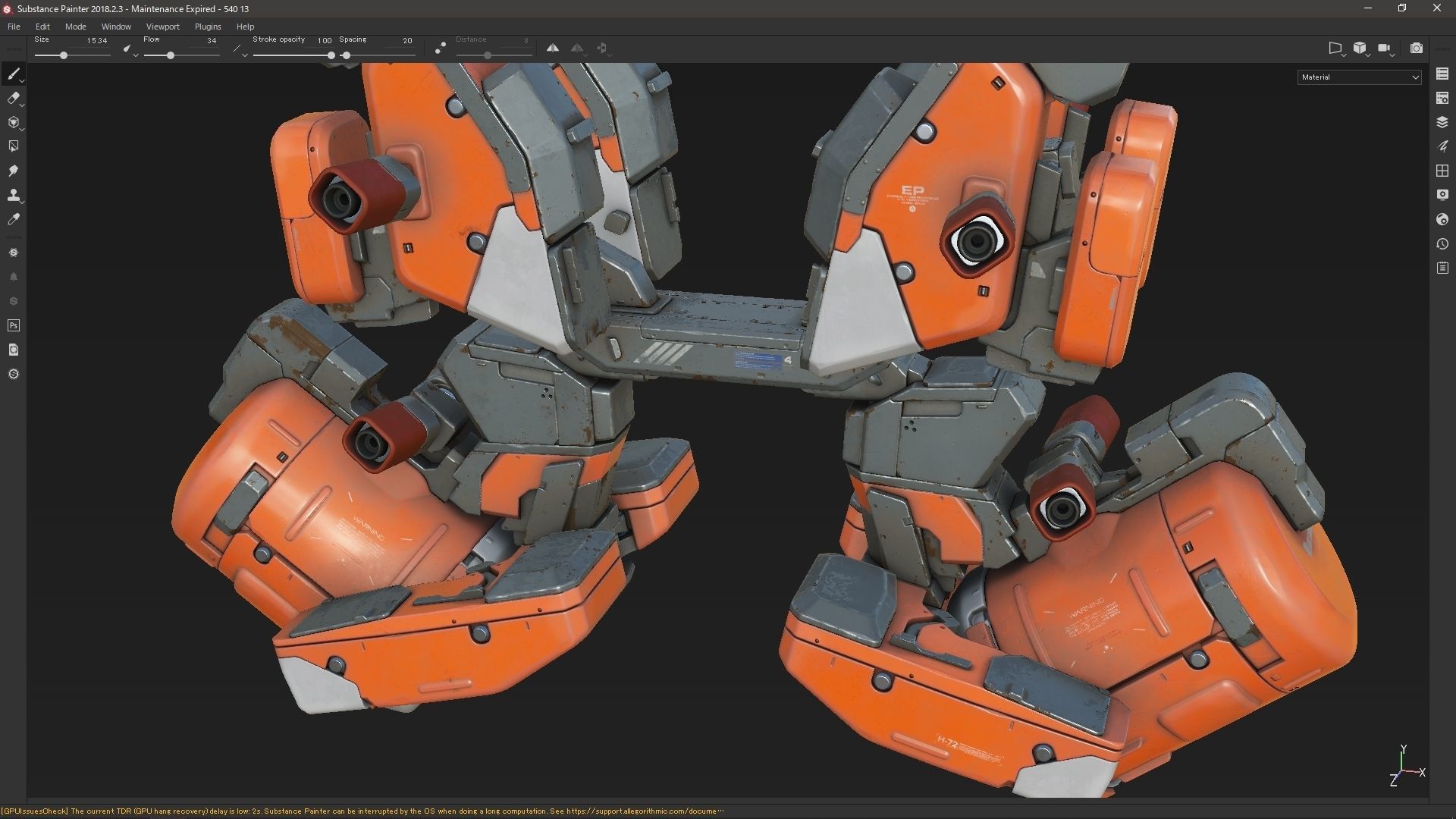 scifi-model540 orange robot 3D model_2