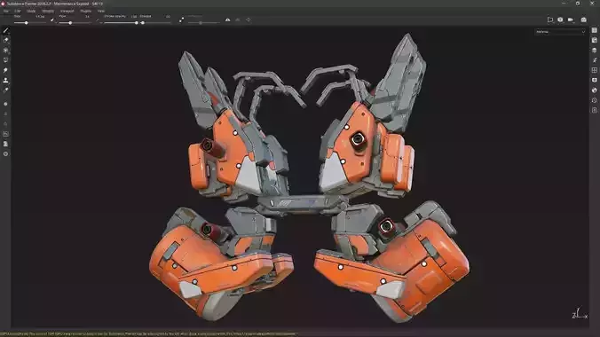 scifi-model540 orange robot 3D model