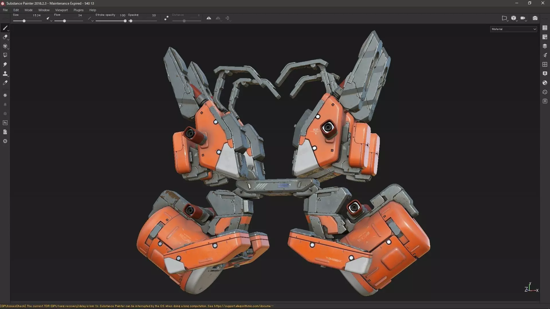 scifi-model540 orange robot 3D model_0