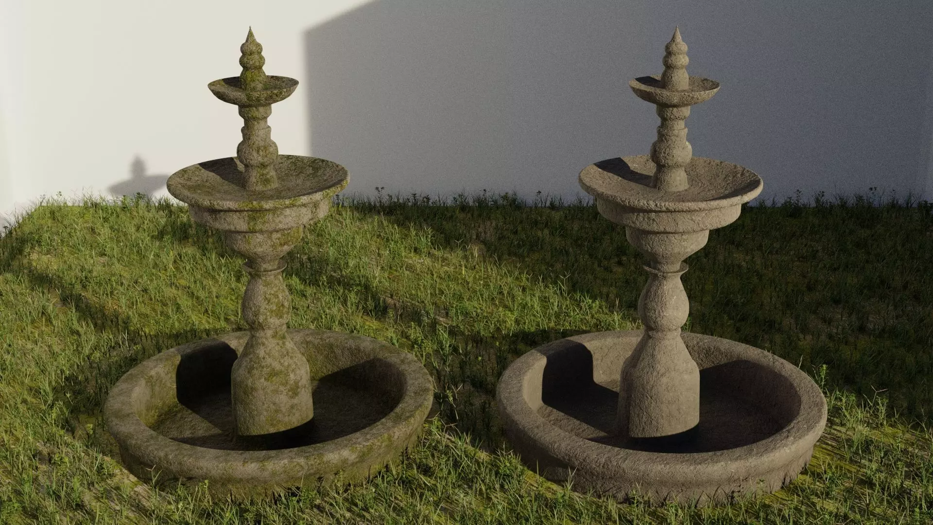 Fountain two stone fountains 3D model