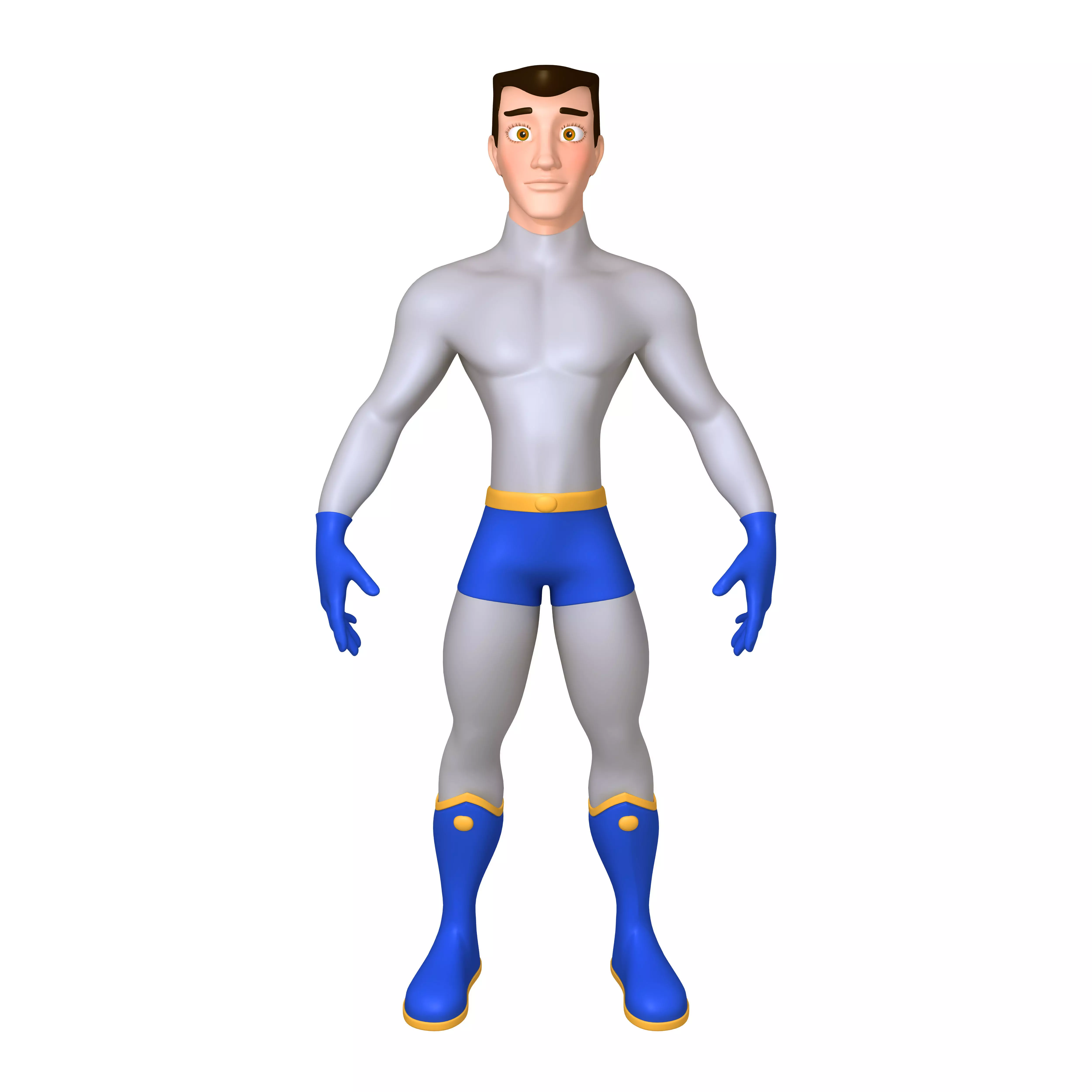 Superhero Cartoon 04 3D model_0