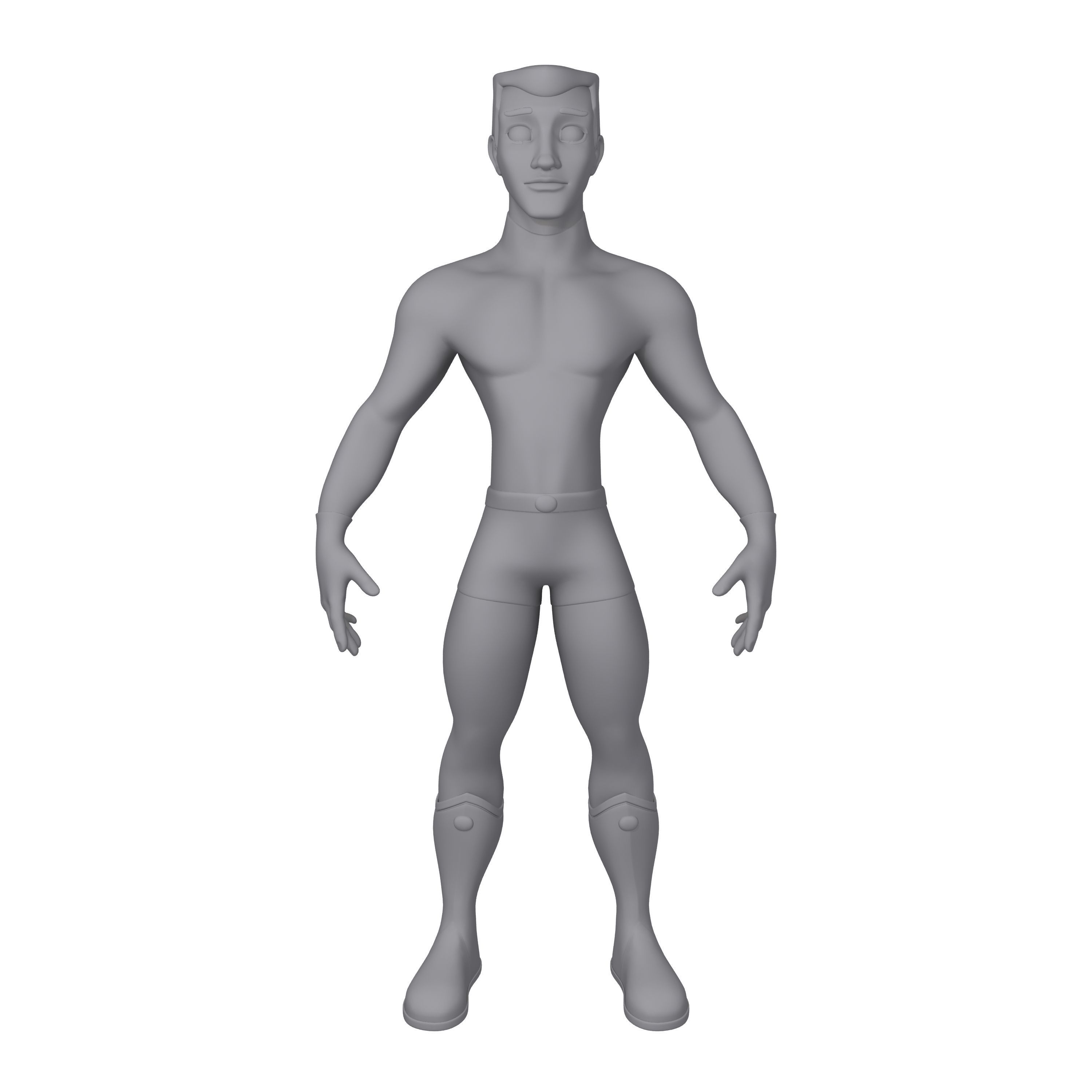 Superhero Cartoon 04 3D model_9