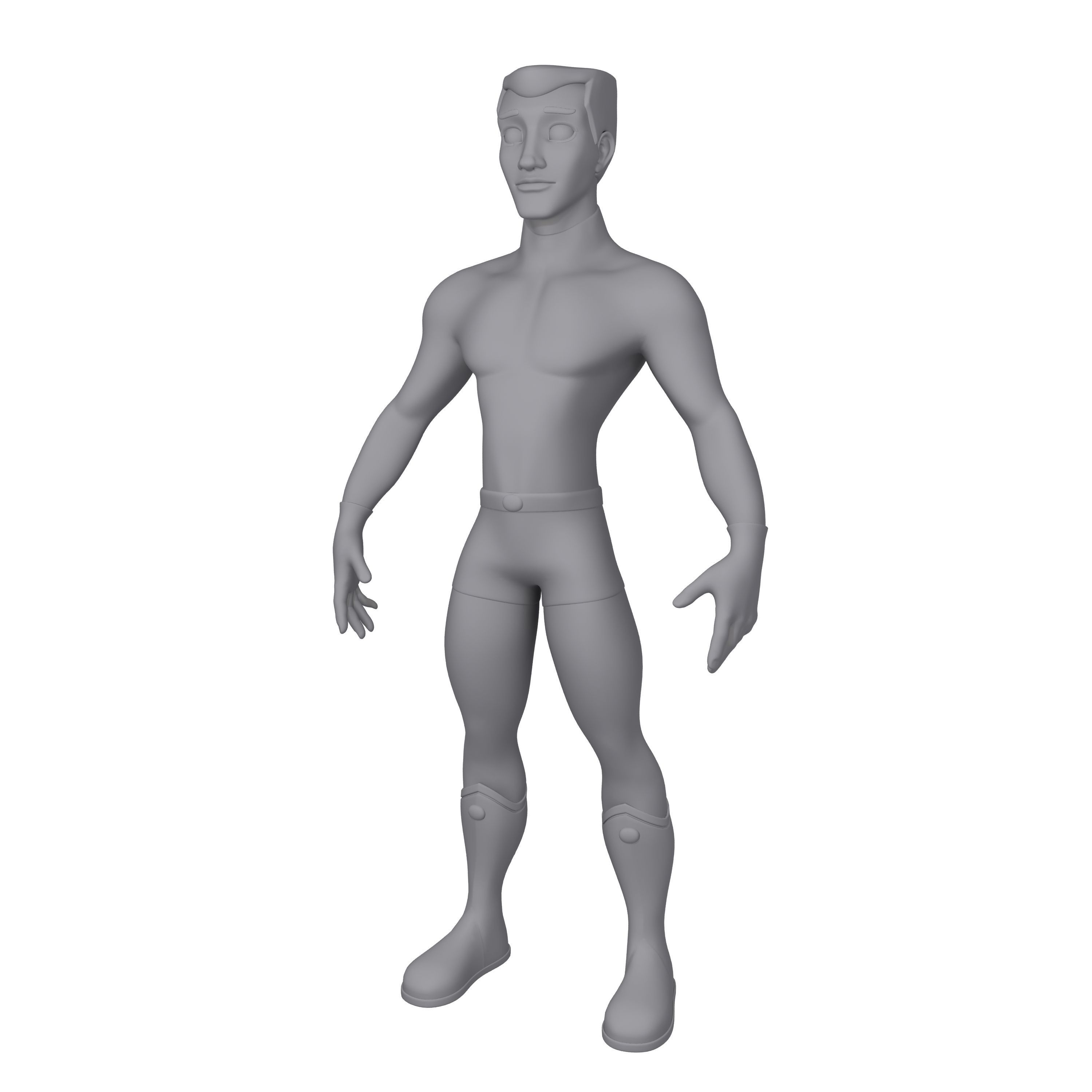 Superhero Cartoon 04 3D model_12