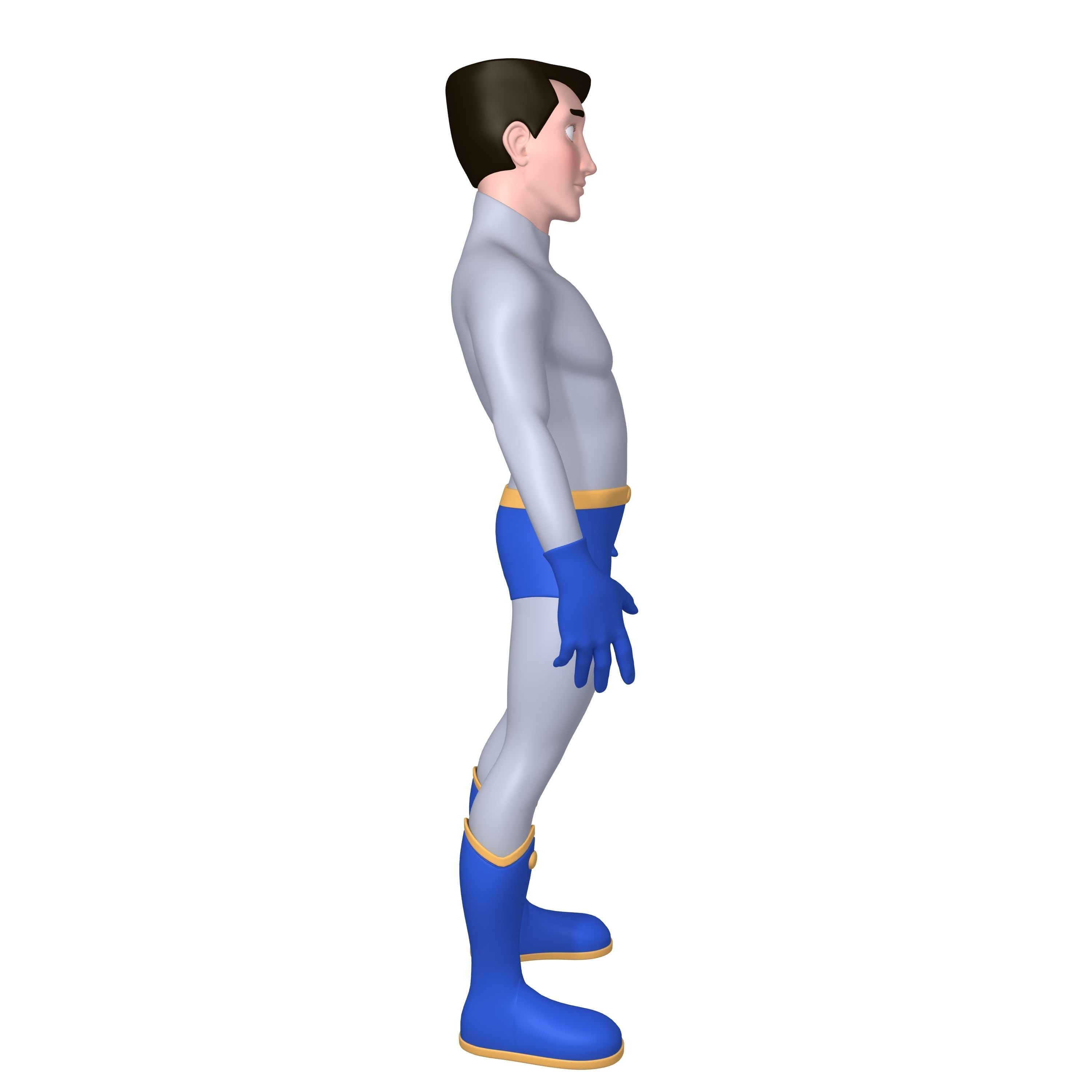 Superhero Cartoon 04 3D model_2
