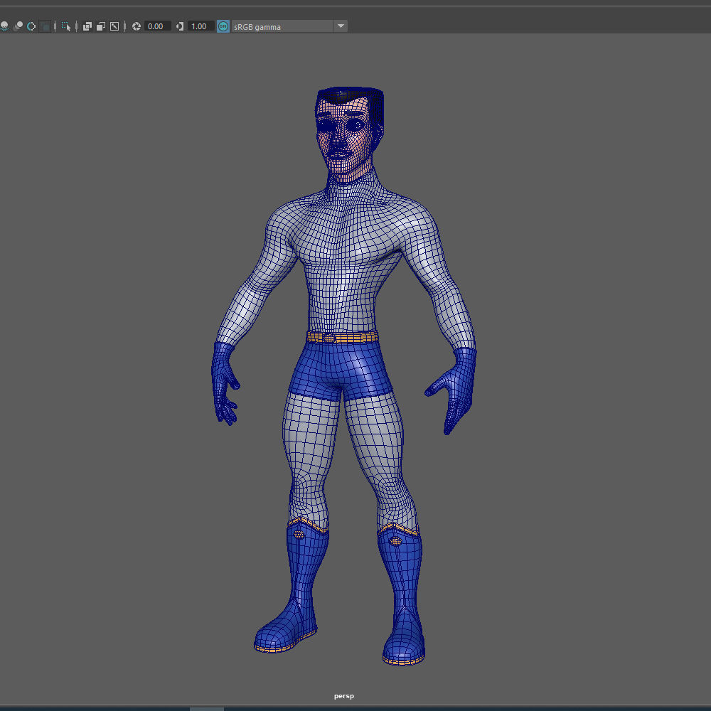 Superhero Cartoon 04 3D model_14