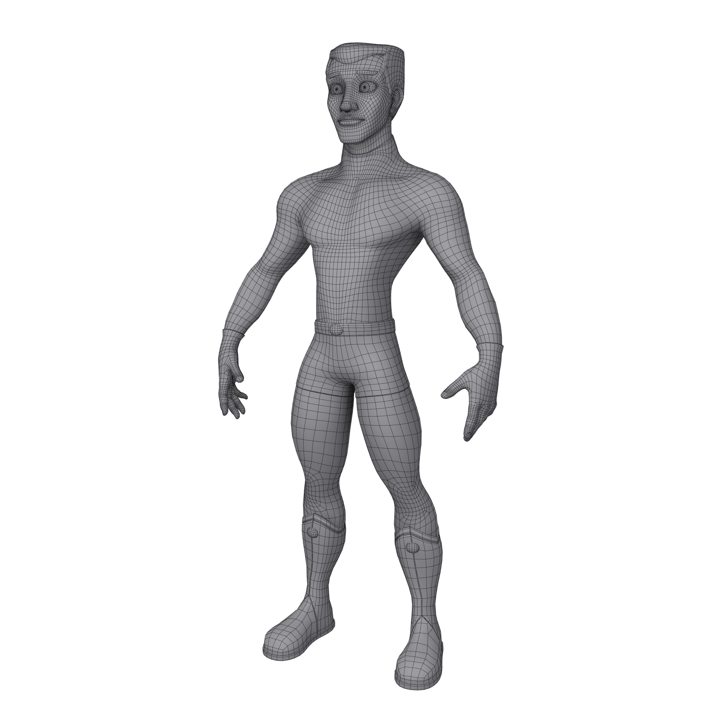 Superhero Cartoon 04 3D model_8