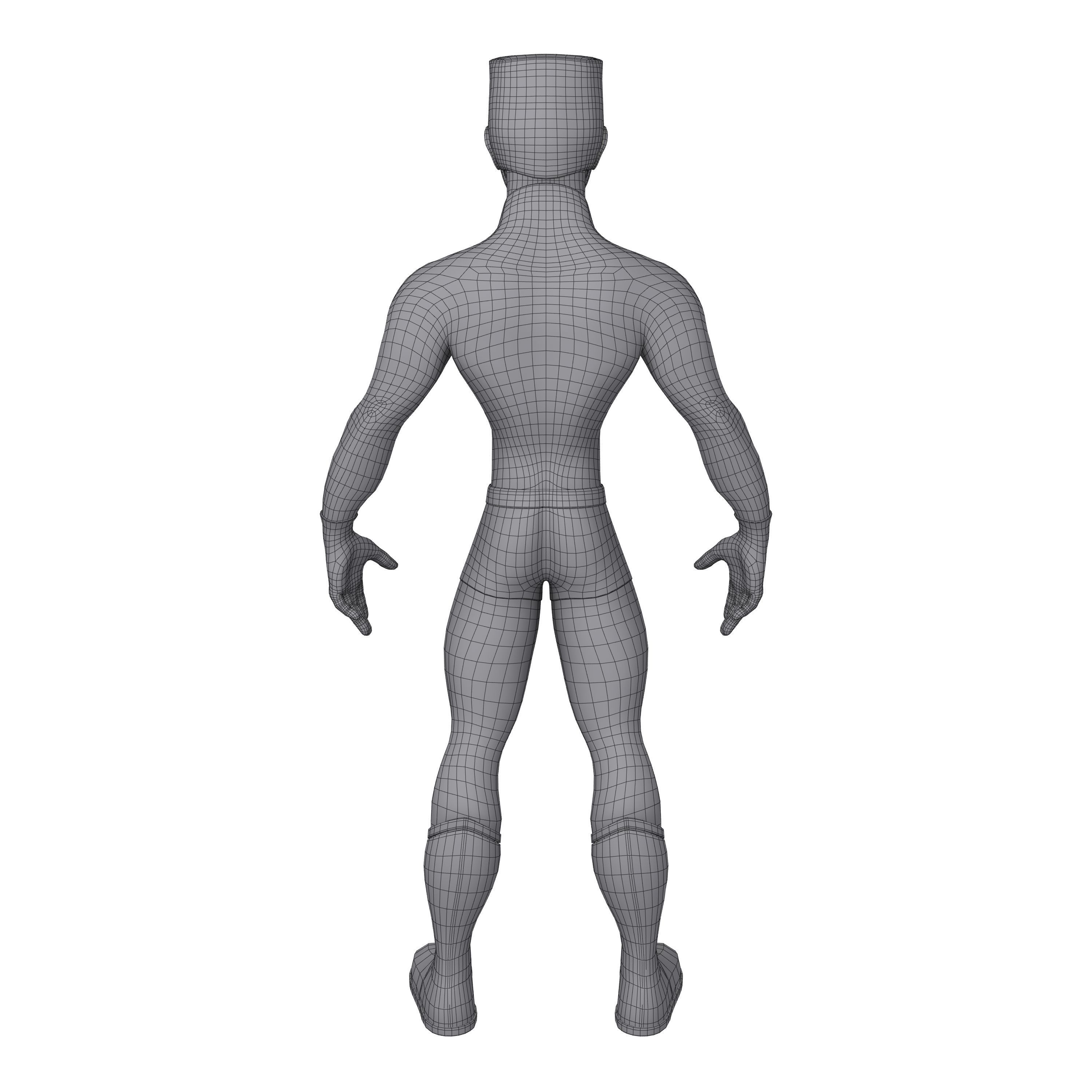 Superhero Cartoon 04 3D model_7