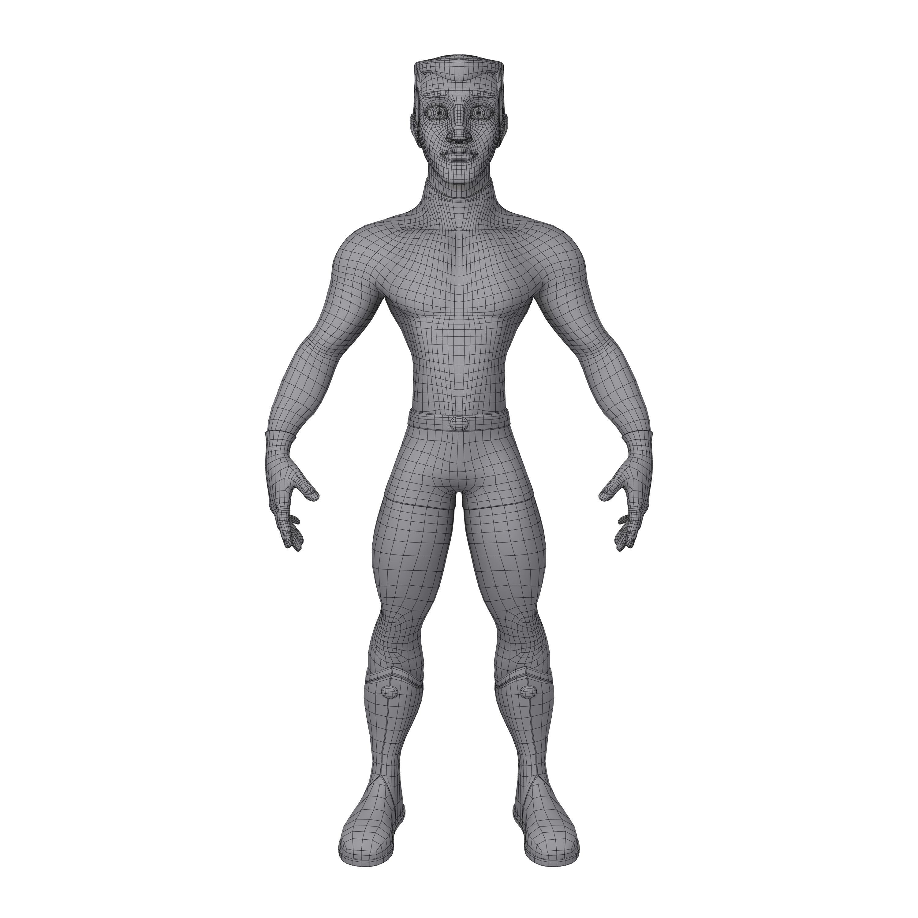Superhero Cartoon 04 3D model_5