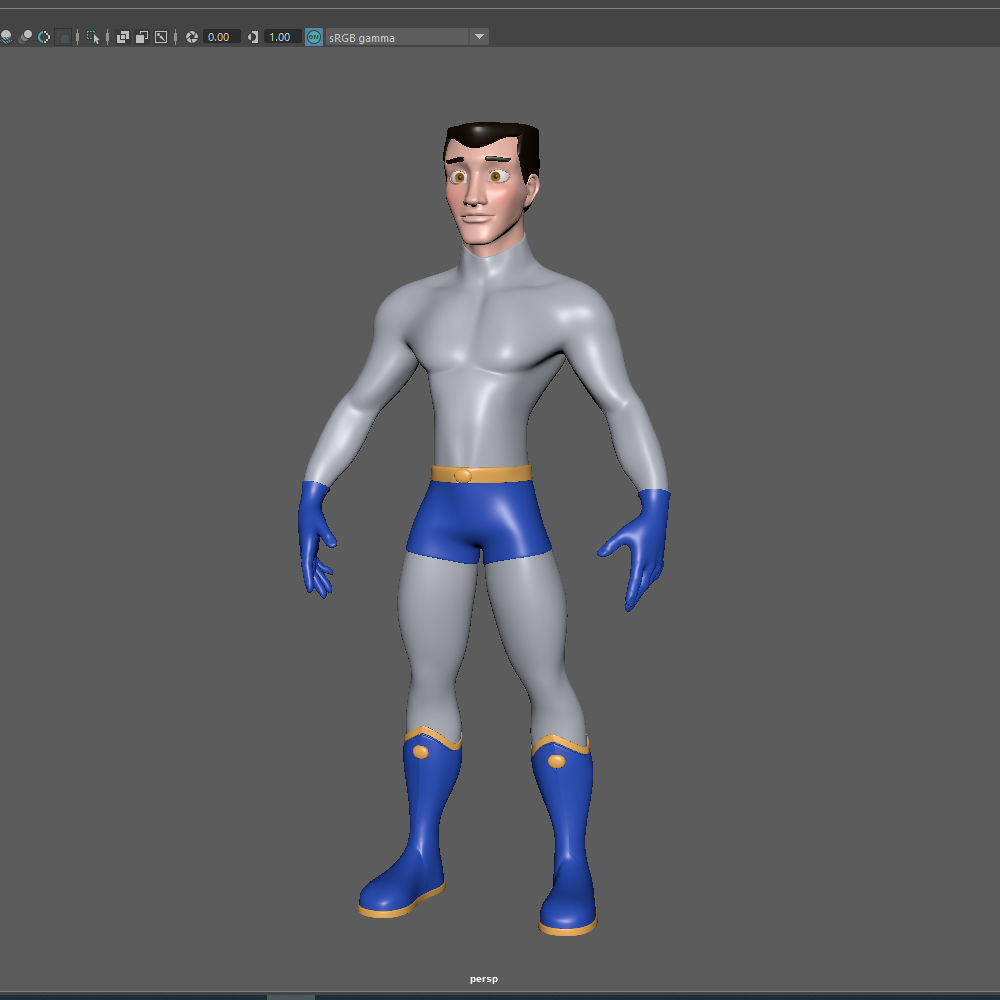 Superhero Cartoon 04 3D model_13