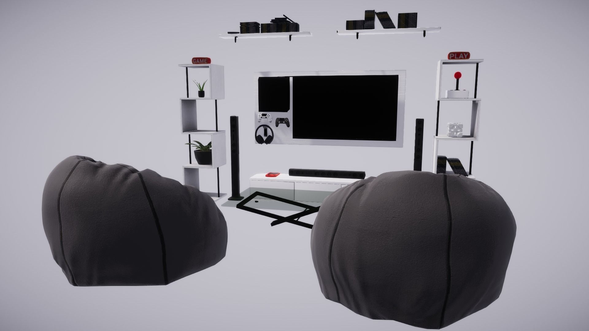 Game Room Pack Low-poly 3D model_2