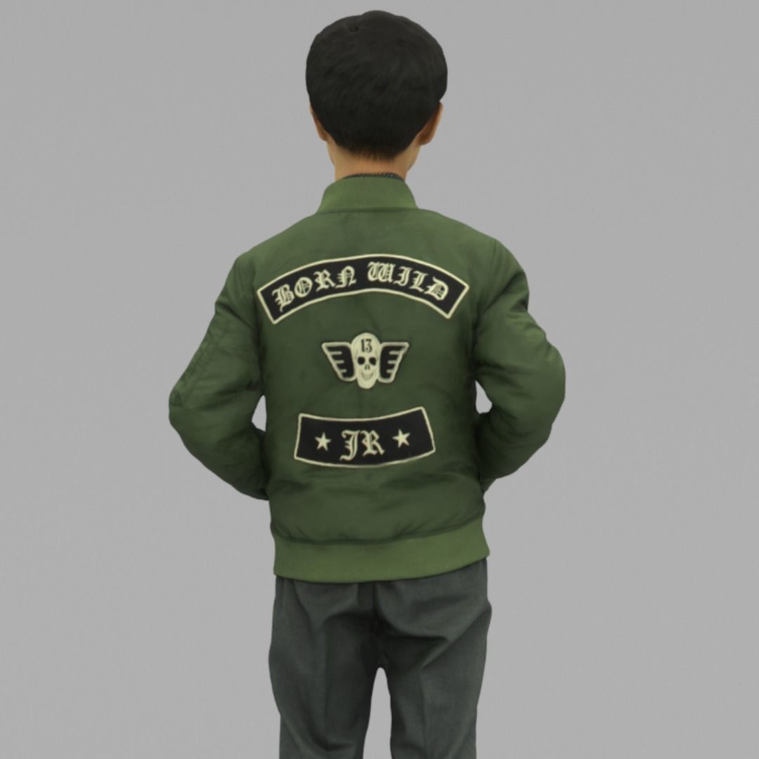 A Cool Boy Posing with Hands in Pockets In Half Body Portrait 3D model_3