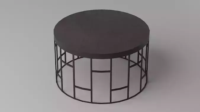 Small Dark Wood Table Free 3D model