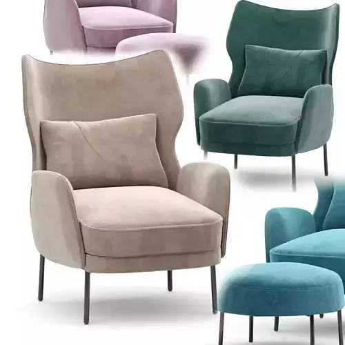 Alex Navy Velvet Accent Chair Crate and barrel