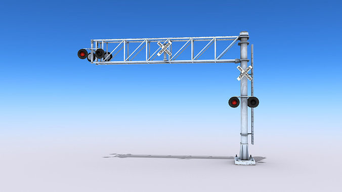 Crossing Gate Signals Low-poly 3D model