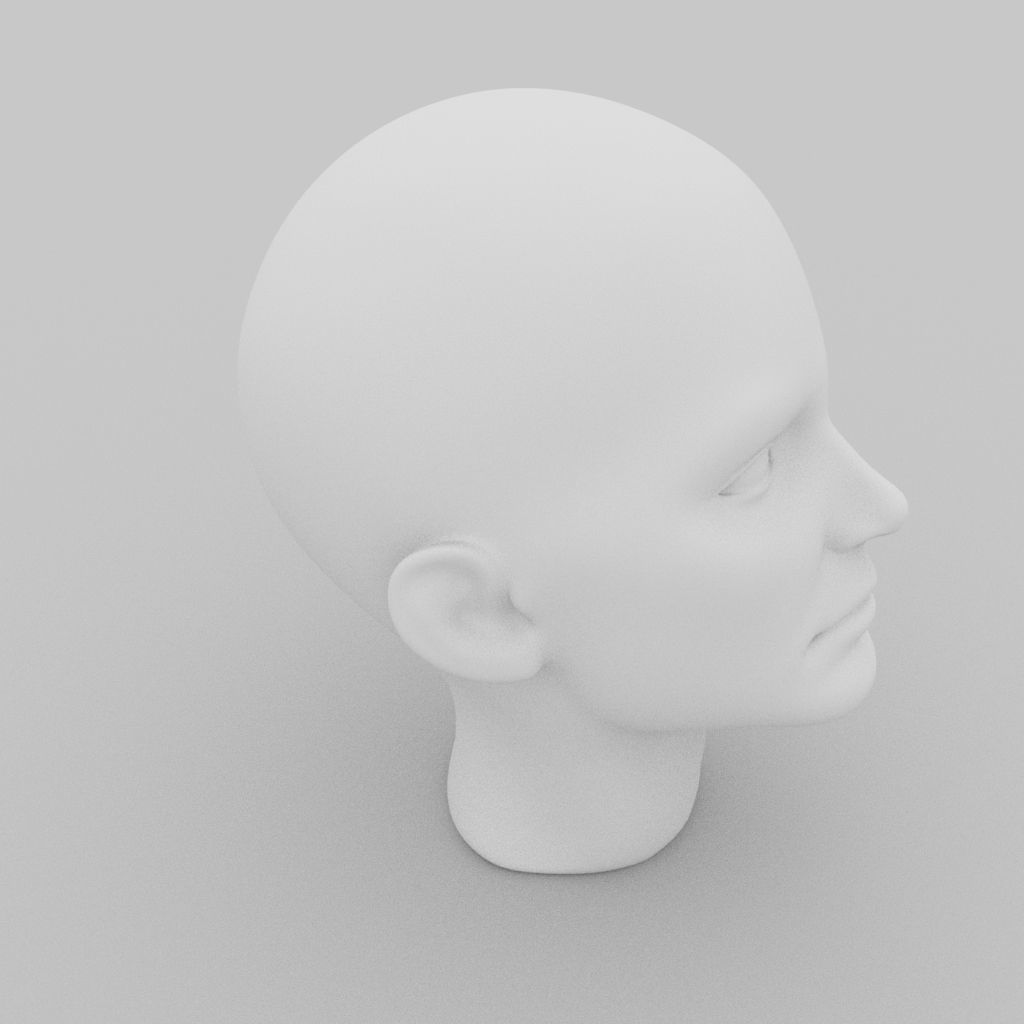 Female Head 3D model_2