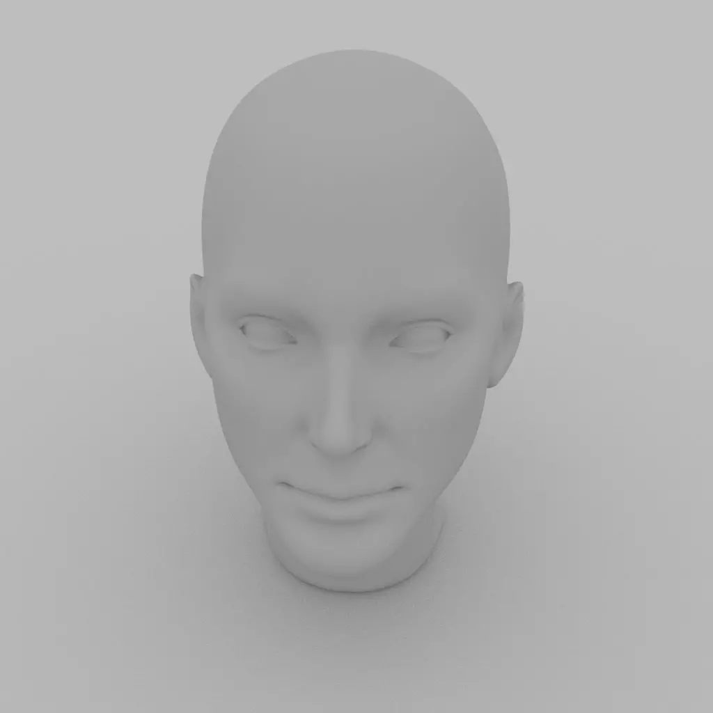 Female Head 3D model_0