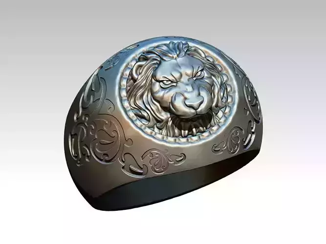 King Lion Tiger Wild Ring Carving Man