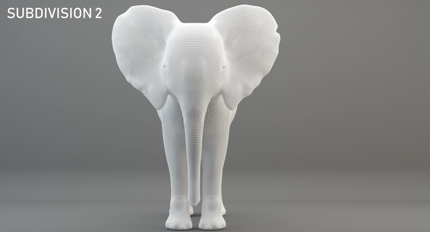Animated Elephant  baby 8K Low-poly 3D model_23