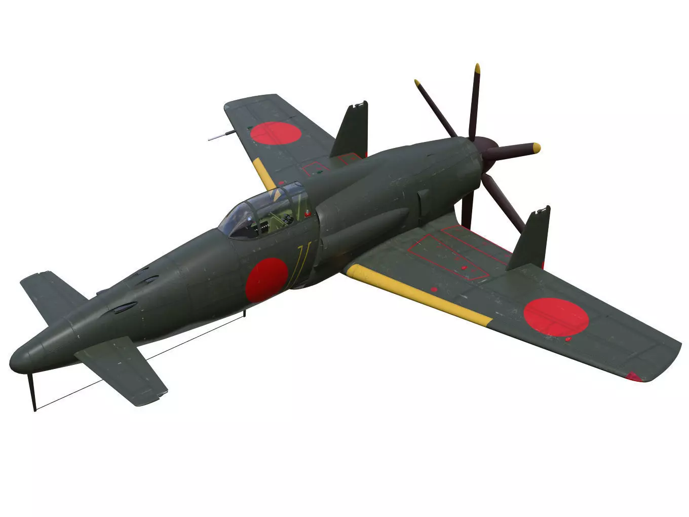 Kyusyu J7W1 Shinden 3D model