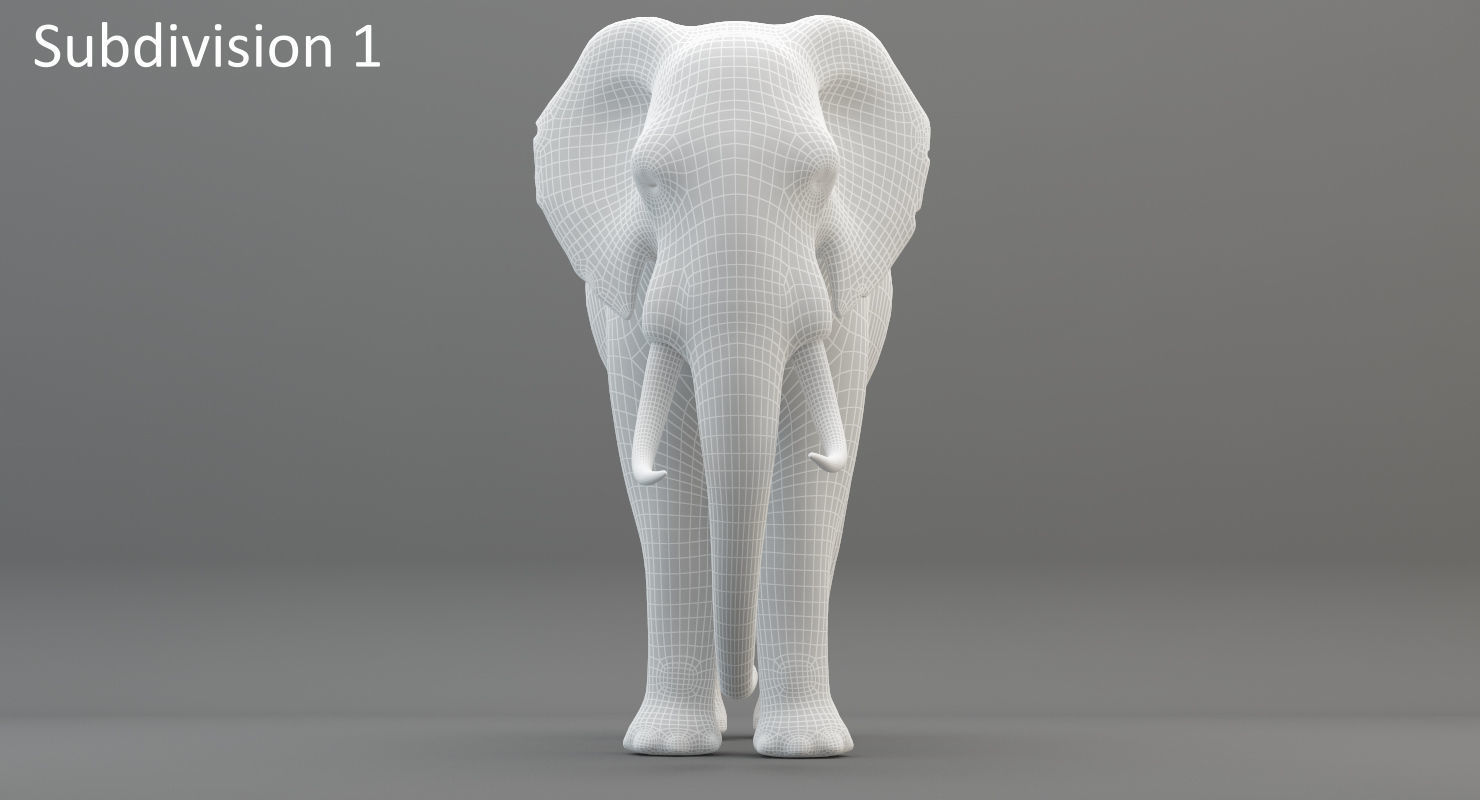 Animated Elephant 8K Low-poly 3D model_28