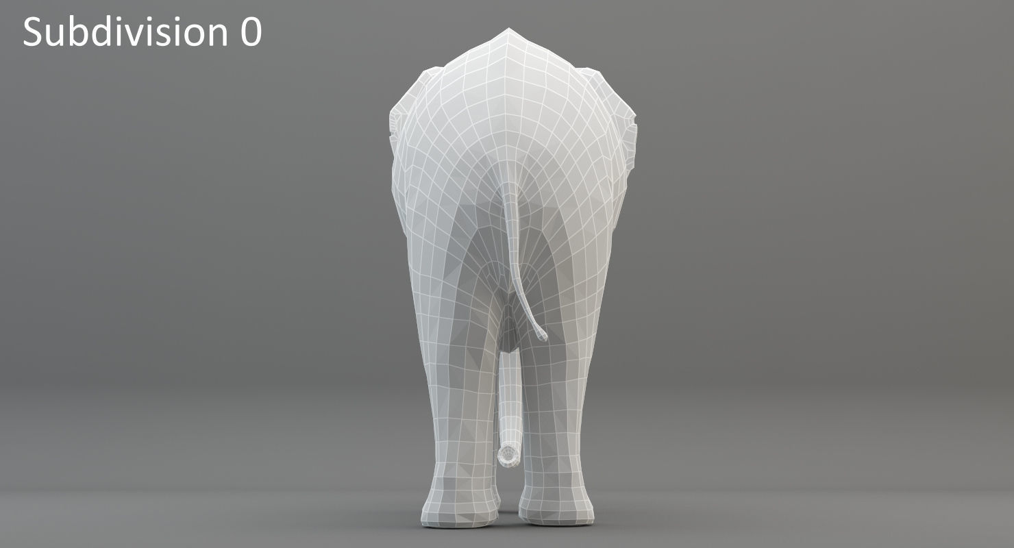 Animated Elephant 8K Low-poly 3D model_27
