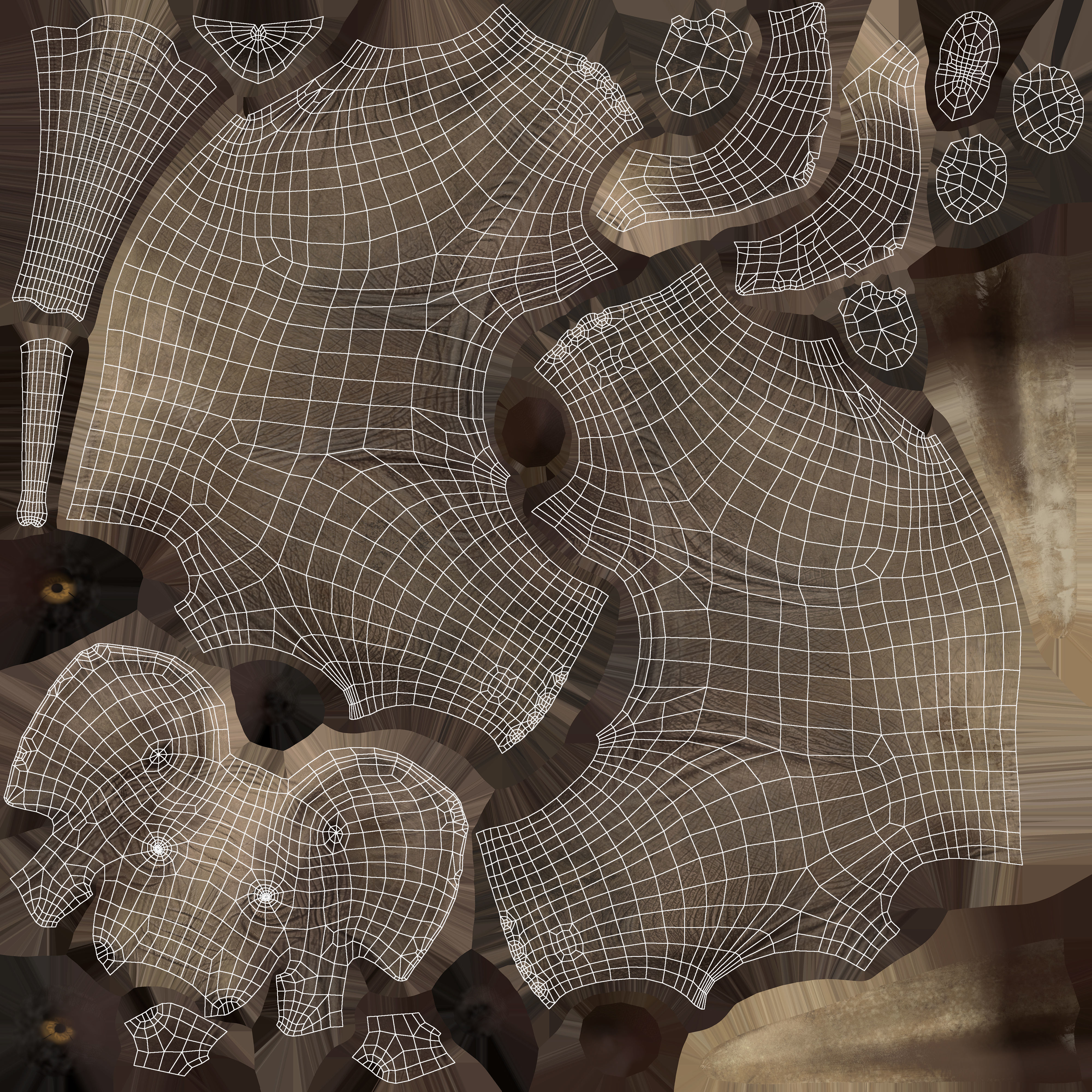 Animated Elephant 8K Low-poly 3D model_34