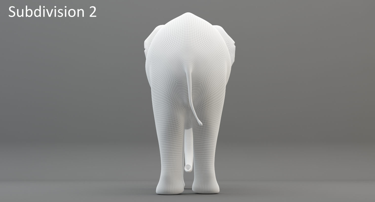 Animated Elephant 8K Low-poly 3D model_29
