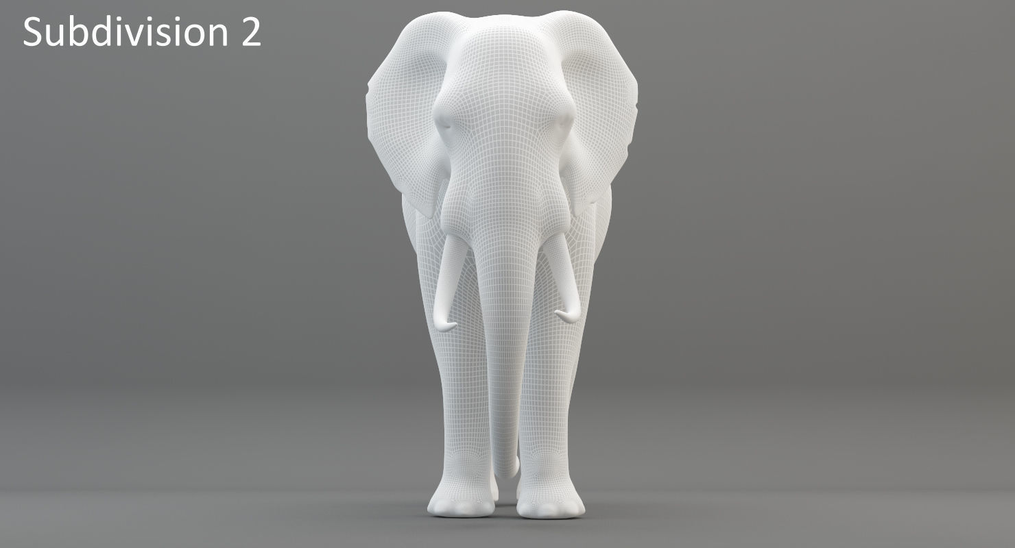 Animated Elephant 8K Low-poly 3D model_33