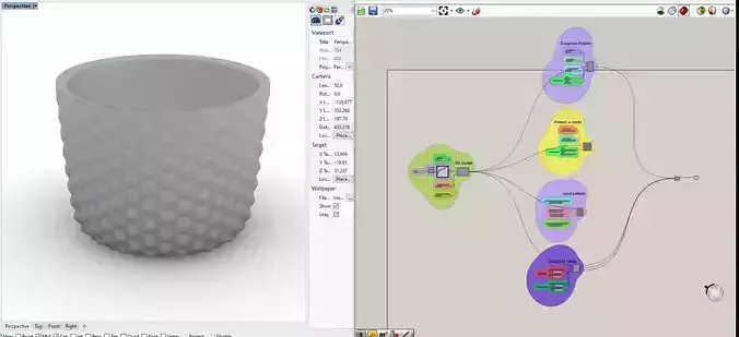 Grasshopper Algorithm Pot holder for plants 3D print model