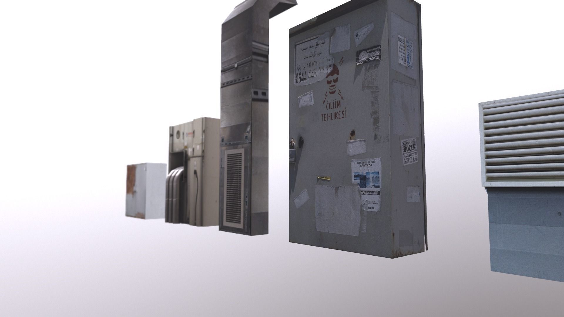 Industrial Factory Set  Low-poly 3D model_7