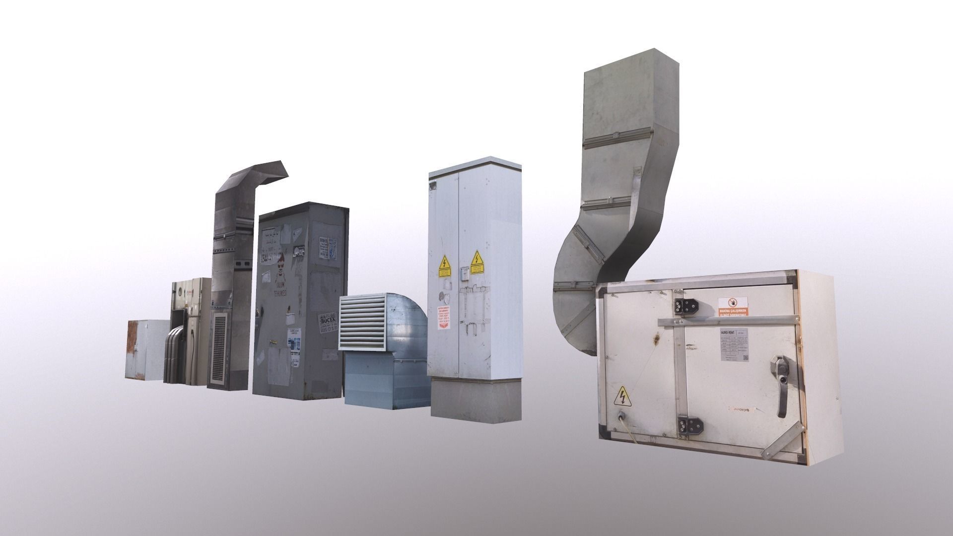 Industrial Factory Set  Low-poly 3D model_15