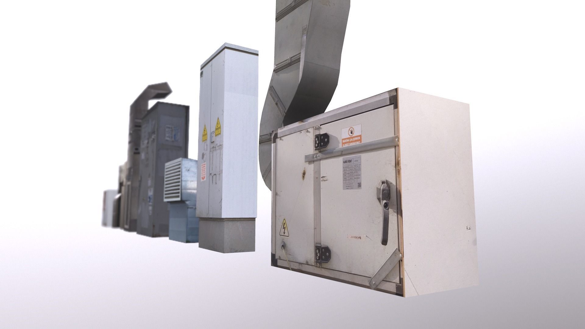 Industrial Factory Set  Low-poly 3D model_4