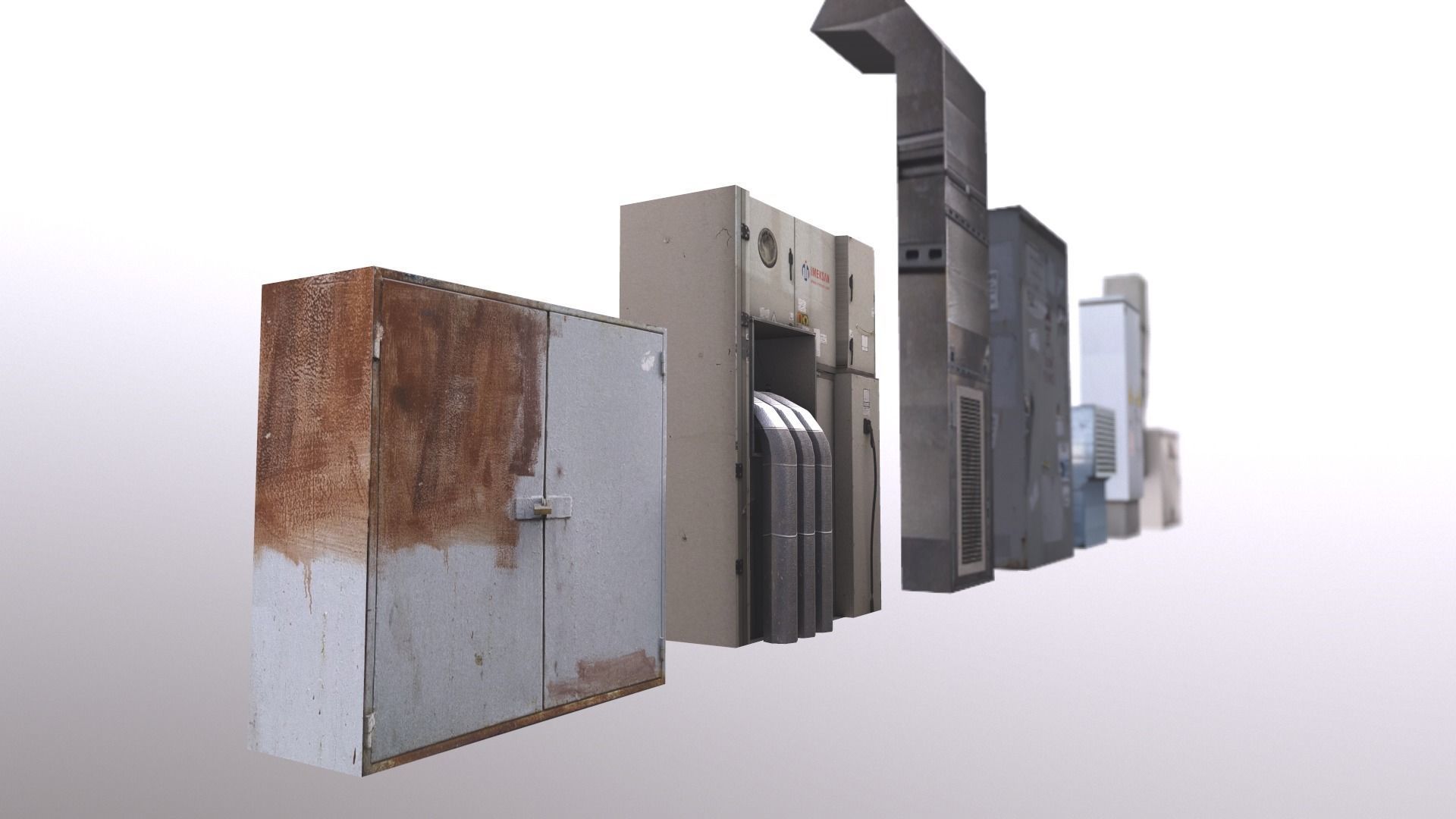 Industrial Factory Set  Low-poly 3D model_3