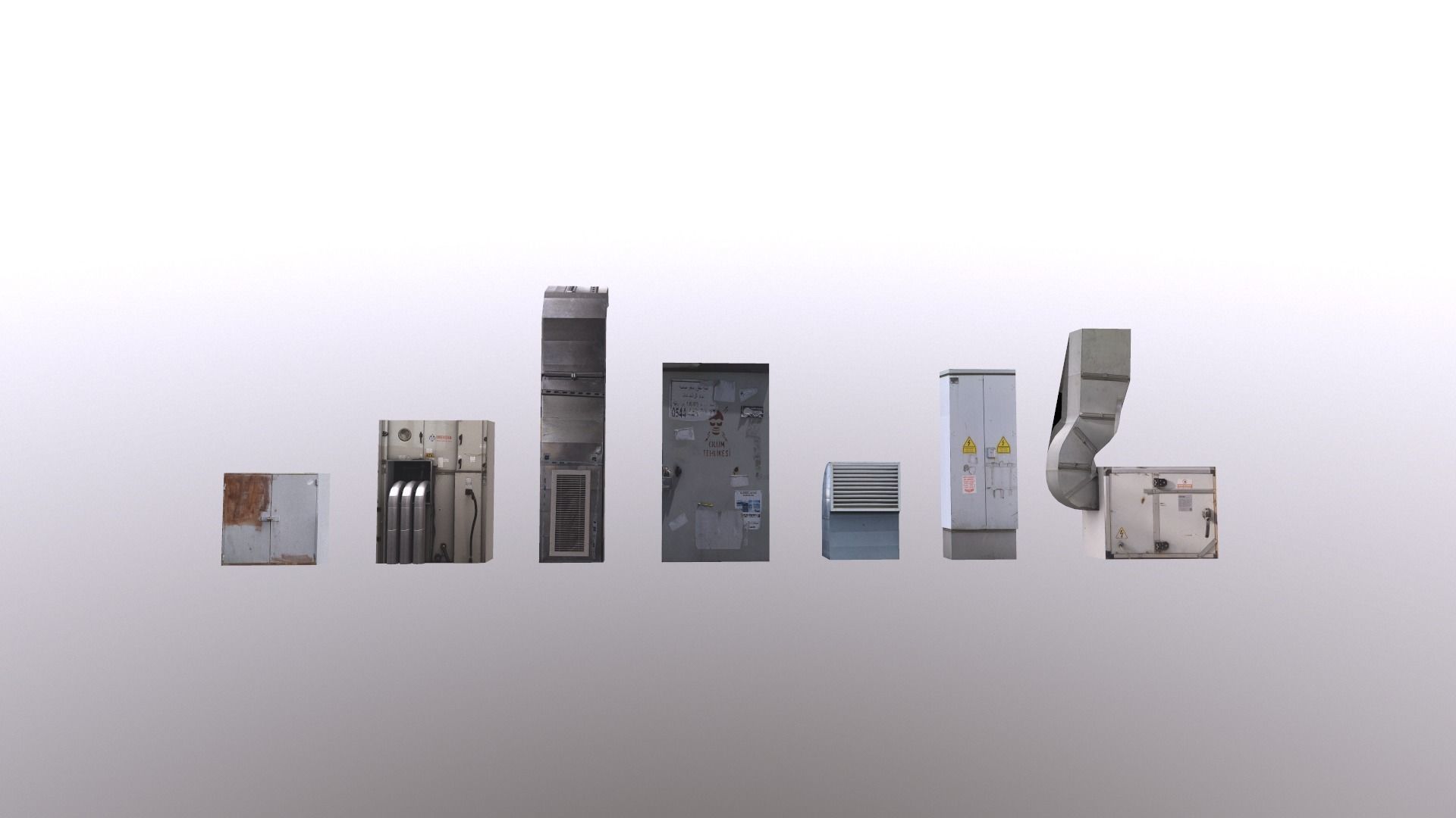 Industrial Factory Set  Low-poly 3D model_9