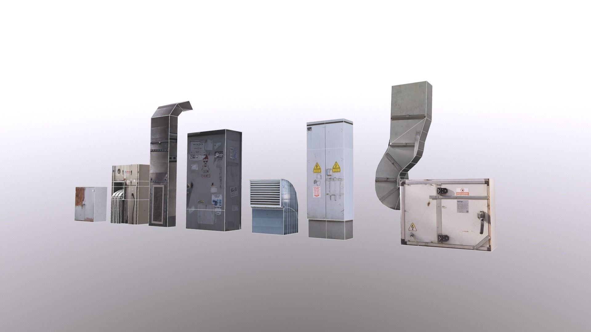 Industrial Factory Set  Low-poly 3D model_13